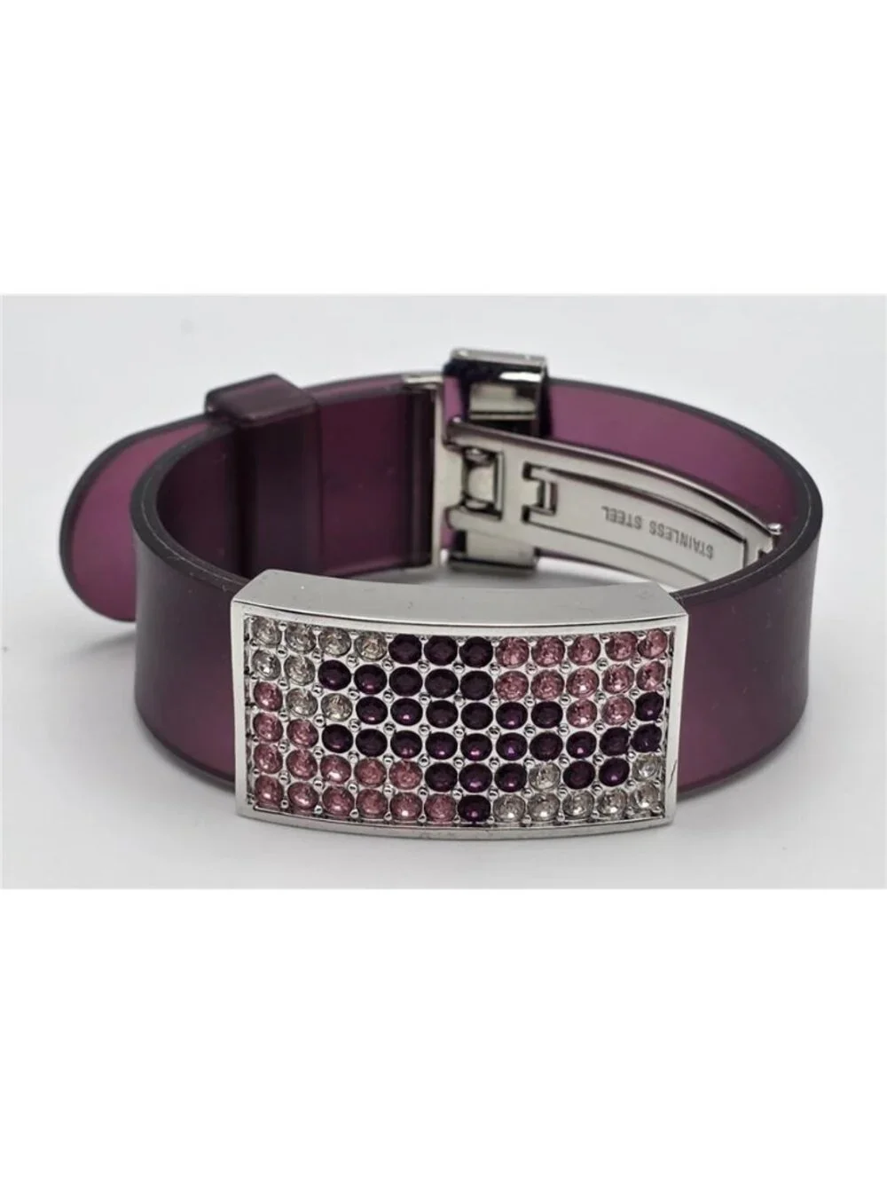 Swarovski Purple Crystal Jelly Bracelet Adjustable Watchband Y2K Vintage